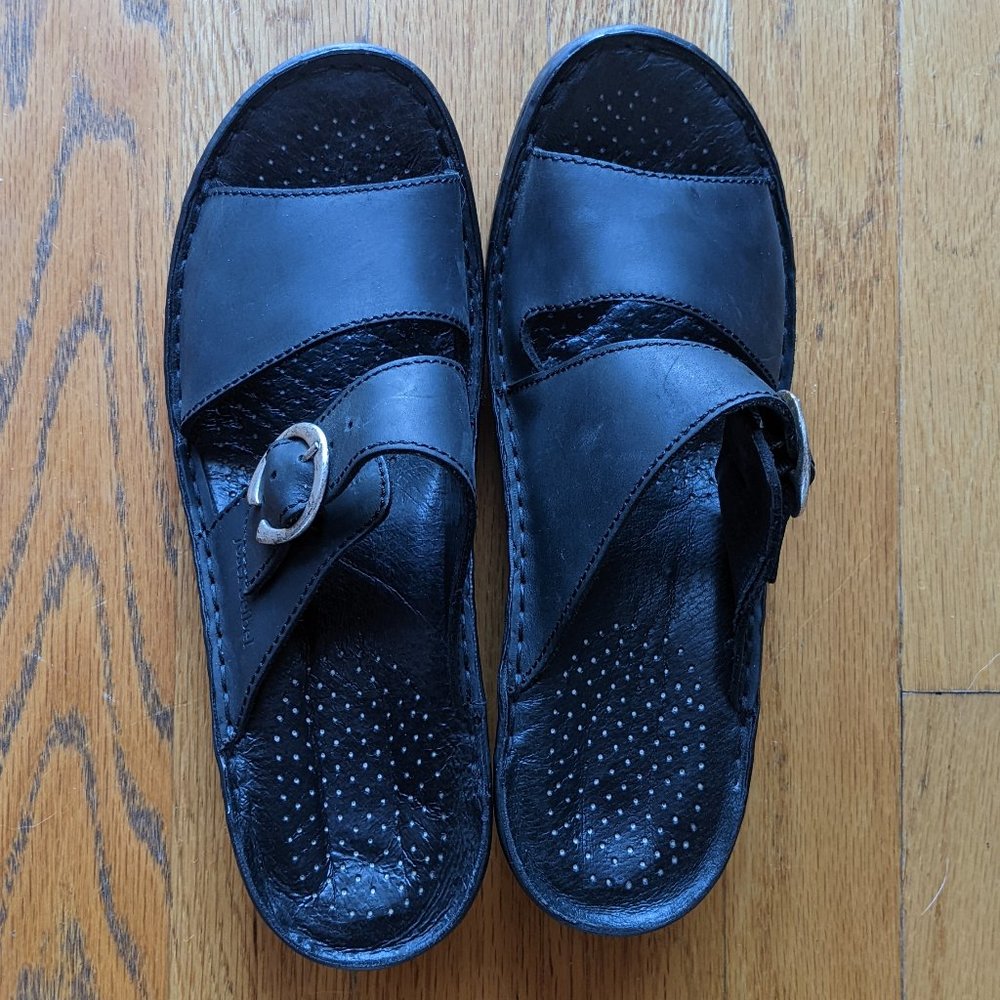 Josef Seibel Black Leather Sandals - Like New!